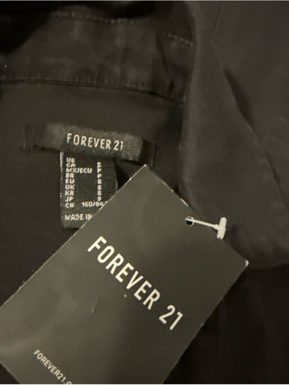 Forever 21 Black Short-Sleeve Button-Front Mini Dress - Picture 3 of 4